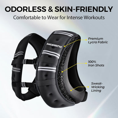 Weighted Vest with Reflective Stripe - Available in 6Lb to 30Lb for Enhanced Strength Training, Weight Loss, Running, Walking, and Jogging for Both Men and Women